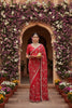 
Elegant Red Saree with Designer Blouse  Piece Festive Wear
