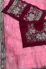 Pink Organza Saree with Embroidered Border Designer Blouse
