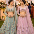 Lovely Pink Net Heavy Embroidered Lehenga Choli with Designer Dupatta for Wedding Wear