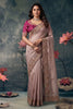 Dusty Pink Designer Saree with Embroidered Border Work