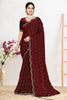 Elegant Maroon Silk Saree with Zari Embroidered Border
