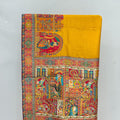 Mustard Yellow Madhubani Art Silk Saree with Multicolor Printed Pallu and Border