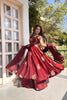 Elegant Wine Sequins Fendy Silk Readymade Palazzo Suit with Dupatta for Women