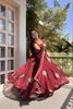 Elegant Wine Sequins Fendy Silk Readymade Palazzo Suit with Dupatta for Women