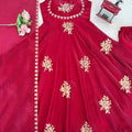 Stunning Red Sequins Fendy Silk Readymade Palazzo Suit with Dupatta for Women