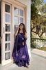 Stylish Purple Sequins Fendy Silk Readymade Palazzo Suit with Dupatta for Women