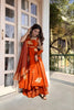 Vibrant Orange Sequins Fendy Silk Readymade Palazzo Suit with Dupatta for Women