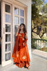 Vibrant Orange Sequins Fendy Silk Readymade Palazzo Suit with Dupatta for Women