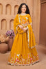 Gorgeous Mustard Yellow Silk Embroidered Lehenga Choli for Girls with Dupatta