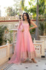 Beautiful Baby Pink Georgette Anarkali Soft Net Dupatta for Wedding