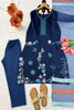 Stunning Navy Blue Jura Silk Anarkali Suit Thread Work Dupatta for Women