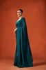 Teal Green Sequin Embroidered Saree with Blouse Party Wear Saree