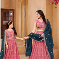 Stylish Pink Crunchy Silk Embroidered Lehenga Choli Set with Elephant Design and Dupatta
