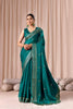 Teal Green Embroidered with Blouse Piece Designer Party Wear Saree