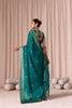 Teal Green Embroidered with Blouse Piece Designer Party Wear Saree