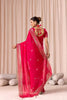 Rani Pink Embroidered Saree with Blouse Piece Designer Party Wear Saree