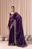Royal Purple Embroidered with Blouse Piece Designer Party Wear Saree