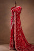 Designer Red Heavy Embroidered Georgette Saree with Matching Blouse