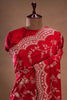 Designer Red Heavy Embroidered Georgette Saree with Matching Blouse