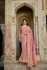 Elegant Pink Banarasi Silk Saree Designer Blouse Festive Wear
