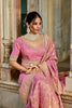Elegant Pink Banarasi Silk Saree Designer Blouse Festive Wear