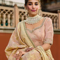 Designer Golden Banarasi Silk Saree Matching Blouse