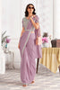 Stylish Lavender Designer Saree with Embroidered Blouse and Jacket