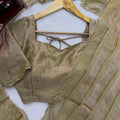 Lovely Beige Fendy Silk Heavy Hand Work Saree for Women