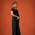 Black Sequin Embroidered Saree with Blouse Party Wear Saree