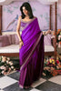 Royal Purple Heavy Japan Satin Silk Saree Thread and Sequin for Women