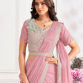 Elegant Pink Designer Saree with Embroidered Blouse