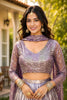 Elegant Lavender Satin Designer Lehenga Choli with Heavy Sequin Embroidery Work for Wedding