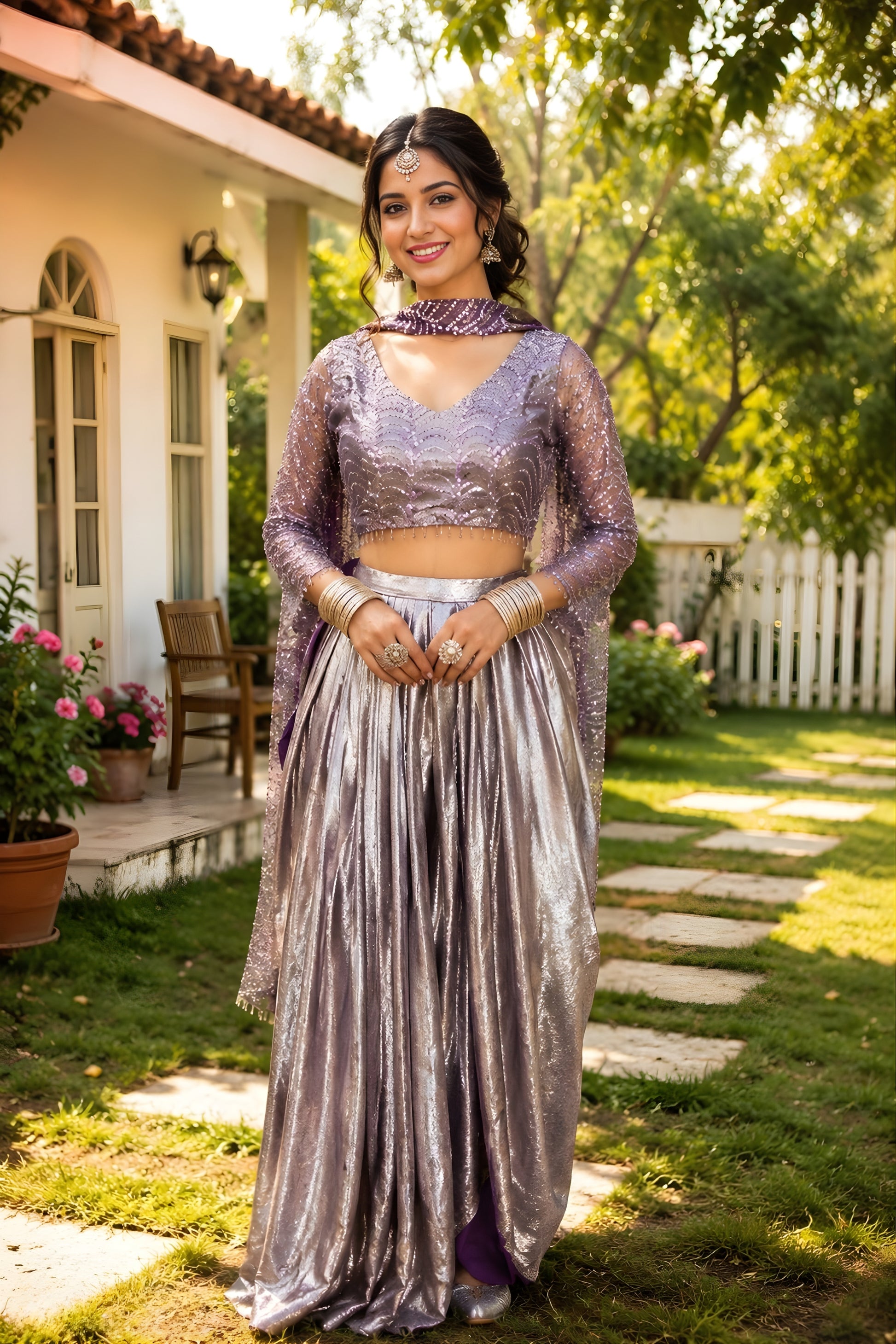 Elegant Lavender Satin Designer Lehenga Choli with Heavy Sequin Embroidery Work for Wedding