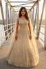 Elegant Beige Net Handwork Designer Party Wear Gown with Dupatta for Women