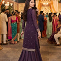 Premium Purple Georgette Embroidered Salwar Suit Palazzo and Designer Dupatta