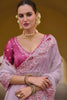 Soft Pink Floral Embroidered Designer Saree with Embroidered Border