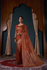 Captivating Rust Orange Pure Satin Silk Banarasi Weaving Saree for Women