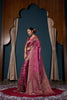 Elegant Magenta Pure Satin Silk Banarasi Weaving Saree for Women