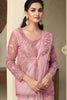 Elegant Pink Embroidered Organza Saree with Designer Blouse