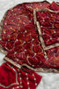Designer Red Georgette Bandhani Saree Gota Patti Work Embroidered Border