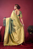 Mint Green Banarasi Silk Saree Golden Zari Woven Border Designer Blouse