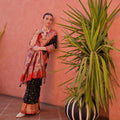 Elegant Black Red Banarasi Silk Saree with Rich Golden Zari Border