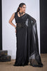 Black Organza Saree with Floral Embroidery Designer Saree