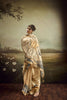 Beige Linen Silk Saree with Abstract Digital Print Designer Tassel Pallu