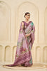 Stylish Mauve Floral Printed Linen Cotton Saree