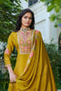 Wonderfull Mustard Yellow Embroidered crepe Palazzo Suit Set with Dupatta for Women