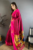 Rani Pink Soft Silk Saree with Designer Pallu and Zari Border
