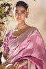 Pink Soft Silk Saree with Silver Zari Weaving Designer Blouse