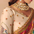 Cream White Paithani Silk Saree with Multicolor Zari Weaving Saree