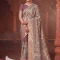 Mauve Banarasi Silk Saree with Traditional Woven Designer Pallu